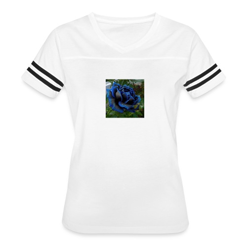 Blue rose - Women's V-Neck Football Tee