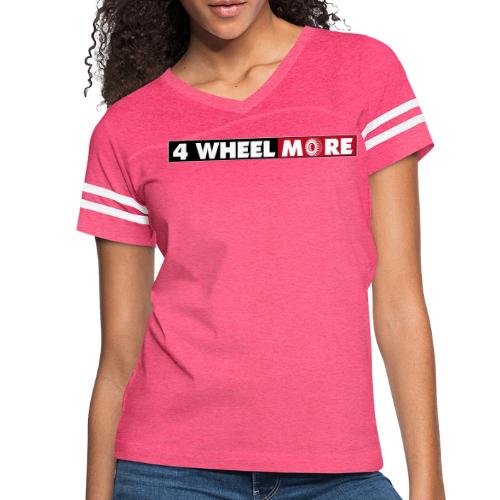 4 Wheel More Rectangle Logo - Women's V-Neck Football Tee