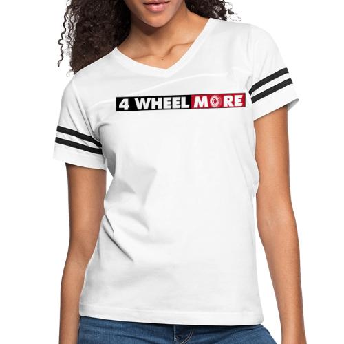 4 Wheel More Rectangle Logo - Women's V-Neck Football Tee