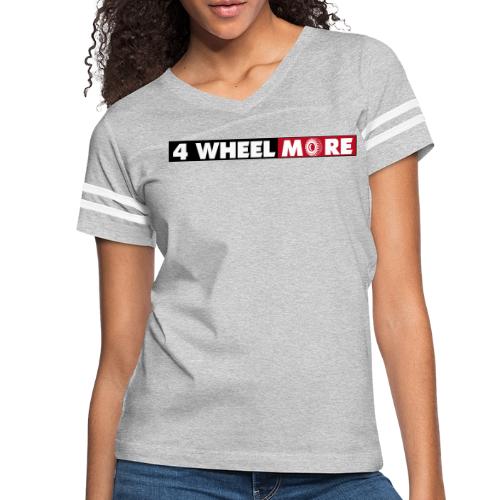 4 Wheel More Rectangle Logo - Women's V-Neck Football Tee