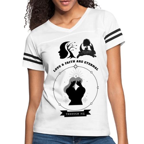 Love & Faith - Women's V-Neck Football Tee