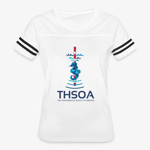 Seahorse Geo Type Stacked - Aquaholic - Women's V-Neck Football Tee
