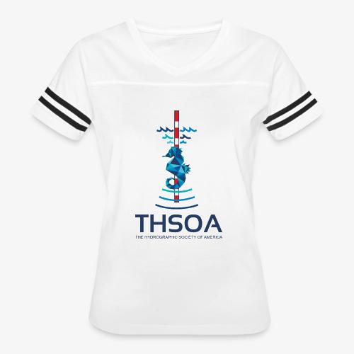 Seahorse Geo Type Stacked - Proud - Women's V-Neck Football Tee