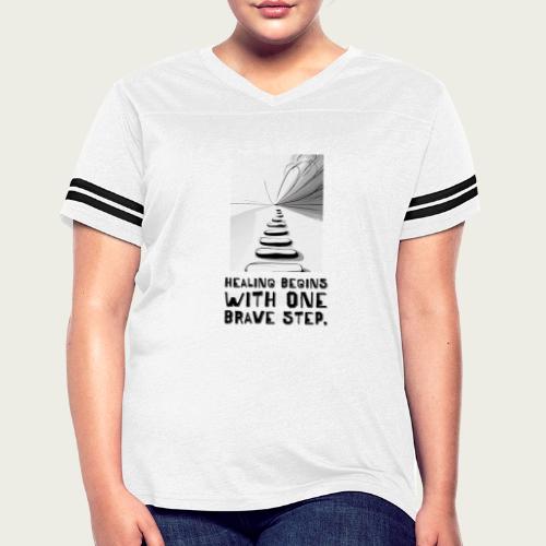 Recovery Mantra for “The Courage to Begin” - Women's V-Neck Football Tee