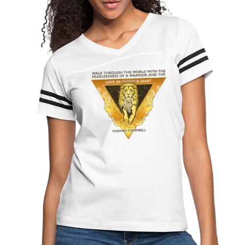 Lion Saint Gold - Black back - Women's Vintage Sports T-Shirt