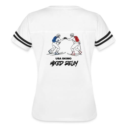 Mixed Relay design - Women's V-Neck Football Tee