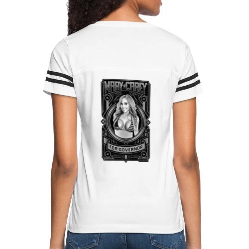 Mary Carey double sided Shirt - Women's V-Neck Football Tee