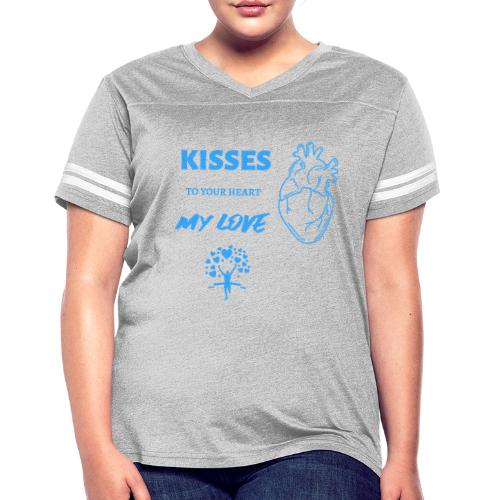 Kisses To Your Heart - Women's V-Neck Football Tee