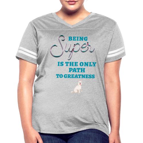 Being Super - Women's V-Neck Football Tee