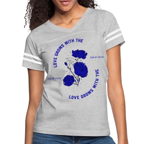 Love Grows With The Sun Of Faith - Women's V-Neck Football Tee