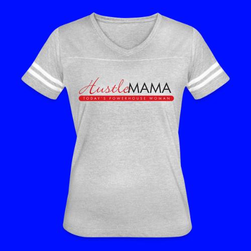 Hustle Mama: Today's POWERHOUSE Woman Line Logo - Women's V-Neck Football Tee