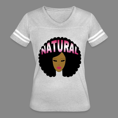 Natural Afro (Pink) - Women's Vintage Sports T-Shirt