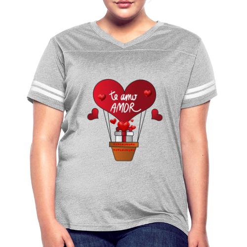 Fashion Valentine's Day Hearts, Gifts February 14 - Women's V-Neck Football Tee