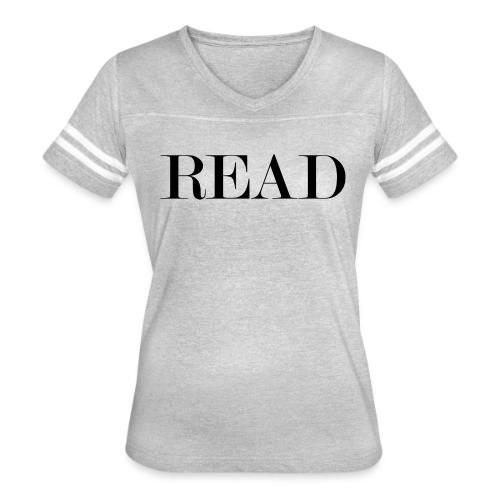 READ - Women's V-Neck Football Tee