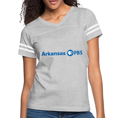 Arkansas PBS blue white - Women's V-Neck Football Tee
