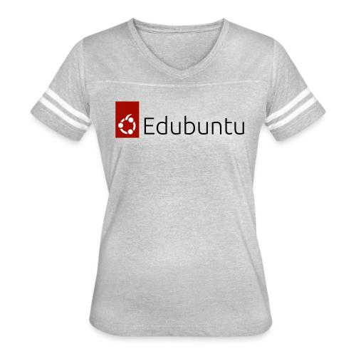 Edubuntu Logo 2023 - Black - Women's V-Neck Football Tee