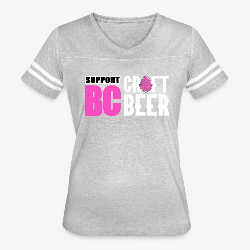 Support BC Craft Beer - Pink - Women's V-Neck Football Tee