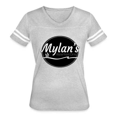 mylans logo 2 - Women's V-Neck Football Tee