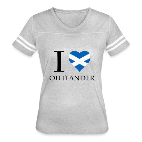 I LOVE OUTLANDER HEART - Women's V-Neck Football Tee