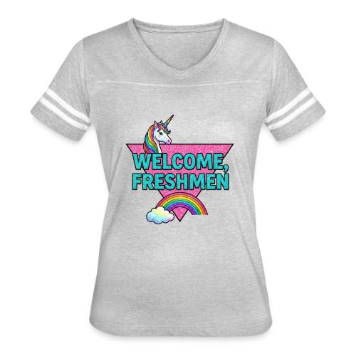 Welcome, Freshmen - Women's V-Neck Football Tee