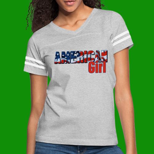 AMERICAN GIRL - Women's V-Neck Football Tee