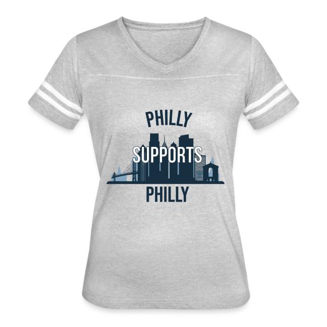 Philly Supports Philly skyline blue transparentbg