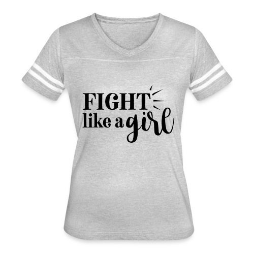 fight like a girl - Women's V-Neck Football Tee