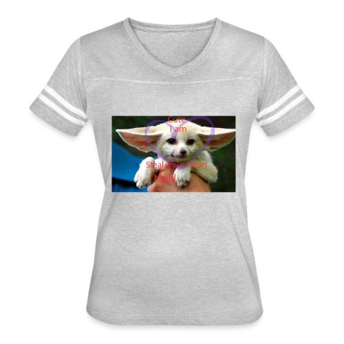 baby fox - Women's V-Neck Football Tee