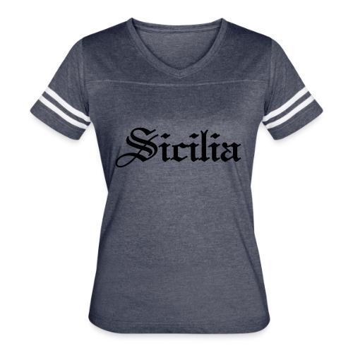 Sicilia Gothic - Women's V-Neck Football Tee