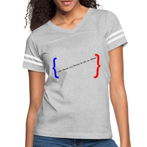 I can teach my brain to see in stereo - Women's V-Neck Football Tee