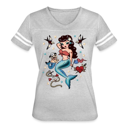 Tattoo Flash Pinup Mermaid - Women's Vintage Sports T-Shirt