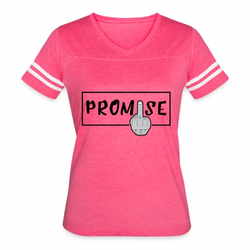 Promise- best design to get on humorous products - Women's V-Neck Football Tee