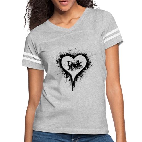 I Love Ink_black - Women's V-Neck Football Tee