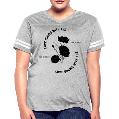 Love Grows With The Sun Of Faith - Women's V-Neck Football Tee