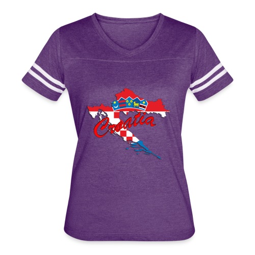 Croatia Football Team Colours T-Shirt Treasure Des - Women's V-Neck Football Tee
