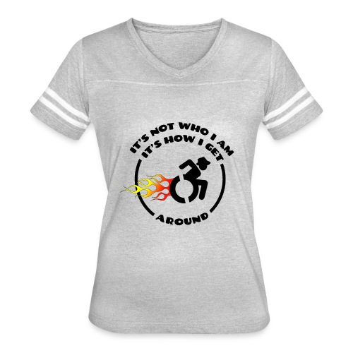Not who i am, how i get around with my wheelchair - Women's V-Neck Football Tee