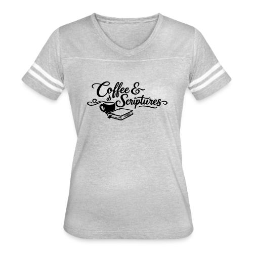 Coffee and Scriptures - Women's V-Neck Football Tee
