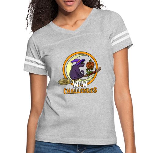 WOW Chal Hallow Pets NO OUTLINE - Women's V-Neck Football Tee