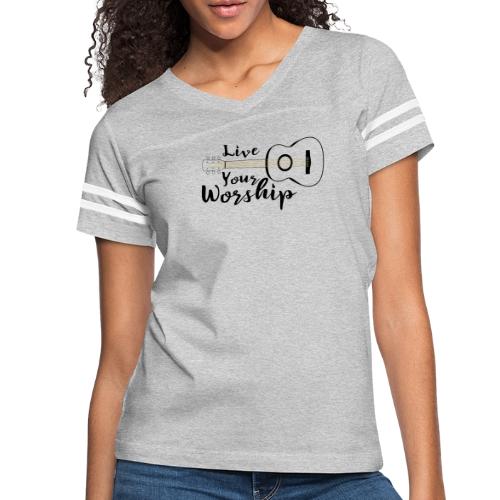 Live Your Worship - Women's V-Neck Football Tee