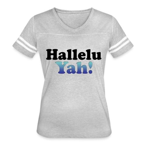 hallelu yah - Women's V-Neck Football Tee