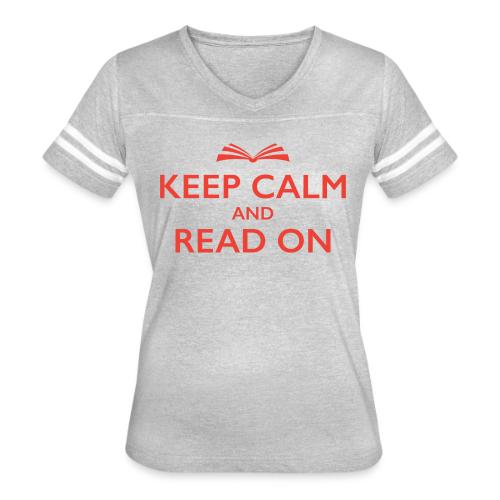 Keep Calm and Read On - Women's V-Neck Football Tee