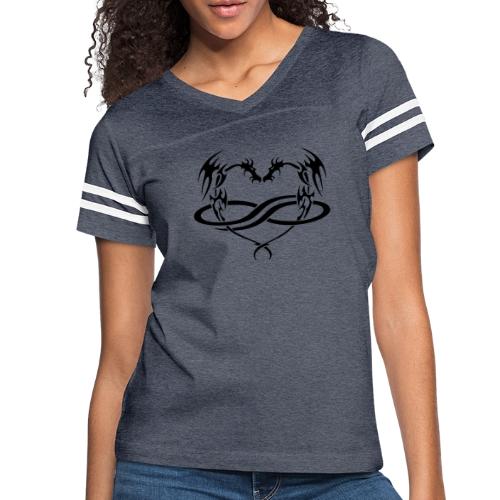 Polydragon (black) - Women's V-Neck Football Tee