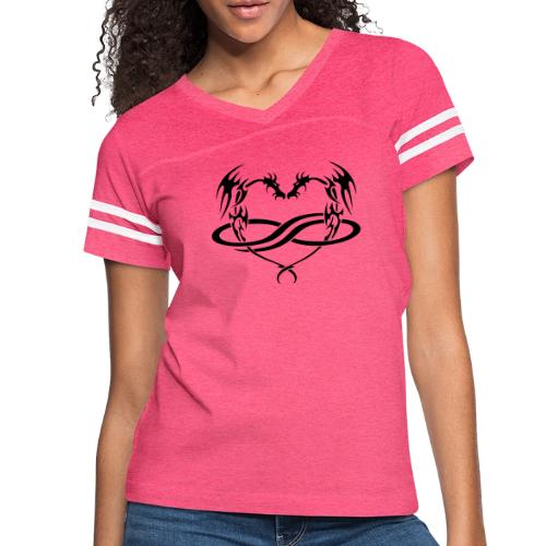 Polydragon (black) - Women's V-Neck Football Tee