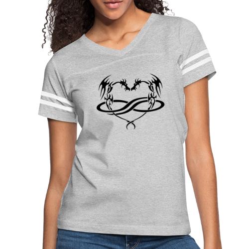 Polydragon (black) - Women's V-Neck Football Tee