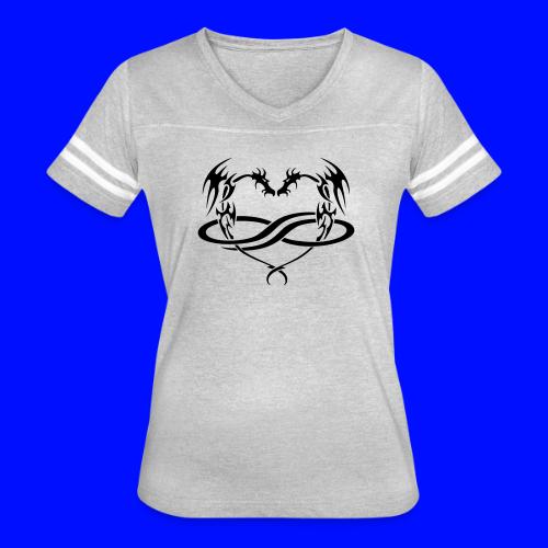 Polydragon (black) - Women's V-Neck Football Tee