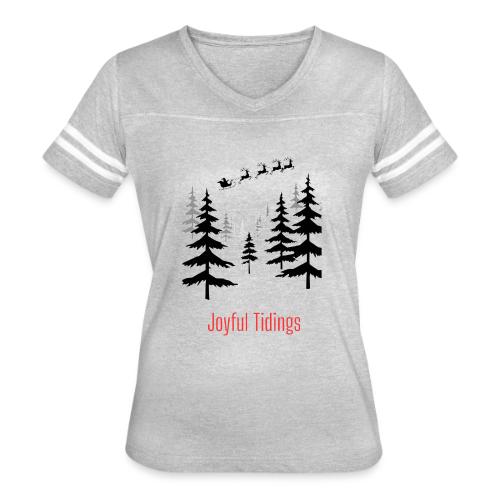 Joyful Tidings Christmas T-Shirt - Women's V-Neck Football Tee