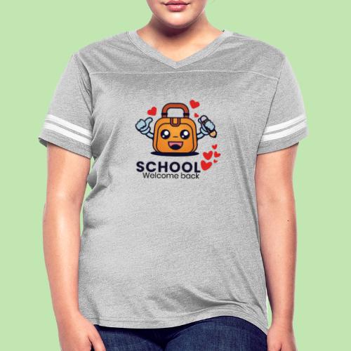 first day of school outfit- school Welcome back - Women's V-Neck Football Tee