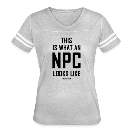 This is what an N P C looks like - Women's V-Neck Football Tee