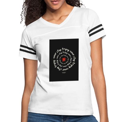 Endless Hustle: Never Stop Trying - Women's V-Neck Football Tee