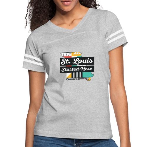 St. Louis Started Here - Women's V-Neck Football Tee